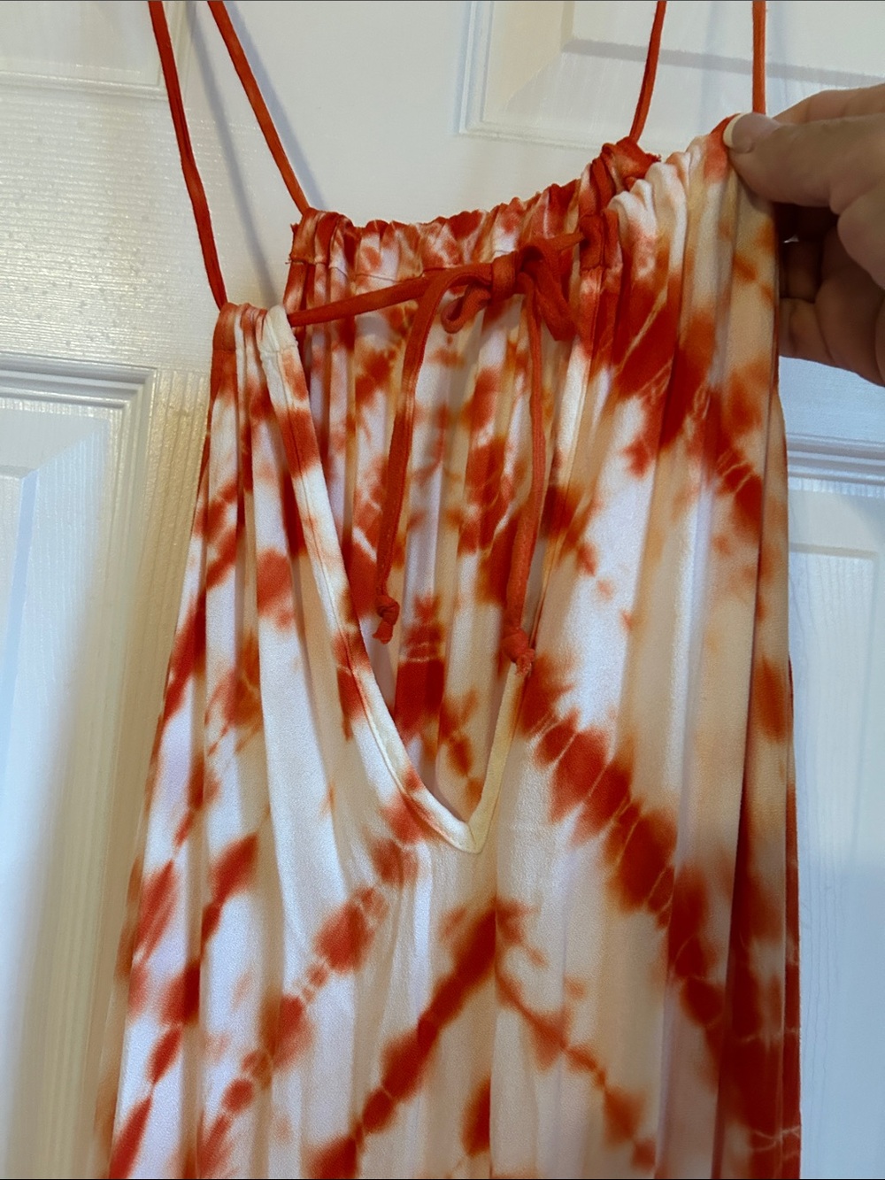 Young Fabulous & Broke Orange and White Tie-Dye Maxi Dress - Picture 4 of 5